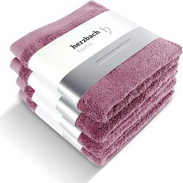 Рушники Herzbach Home Premium, 50 x 100 см, 4 шт. – 100% бавовна (Malve), м'які та швидковисихаючі