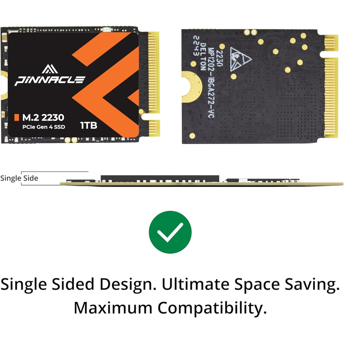 SSD Timetec PCIe 4.0 Gen4x4 1TB M.2 2280 для PS5, PC, Laptop - NVMe, Phison E27T, 2000TBW, 7400/6100 MB/s