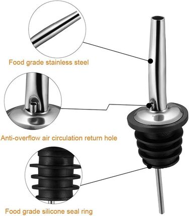 Виливники для пляшок BALTRE (6 шт) з 6 адаптерами: для олії, вина, оцту, сиропу