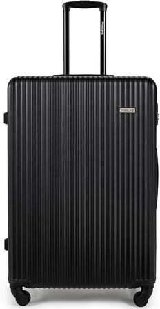 Набір валіз 3 шт: ручна поклажа, середній та великий кофр, ABS, 360° колеса, кодовий замок, телескопічна ручка (Чорний, XL)