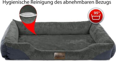 Крісло-ліжко для собак: м'яке, зручне, з високим бортиком. Розміри: 40x50, 60x80, 70x100, 80x120 см. Колір: антрацит