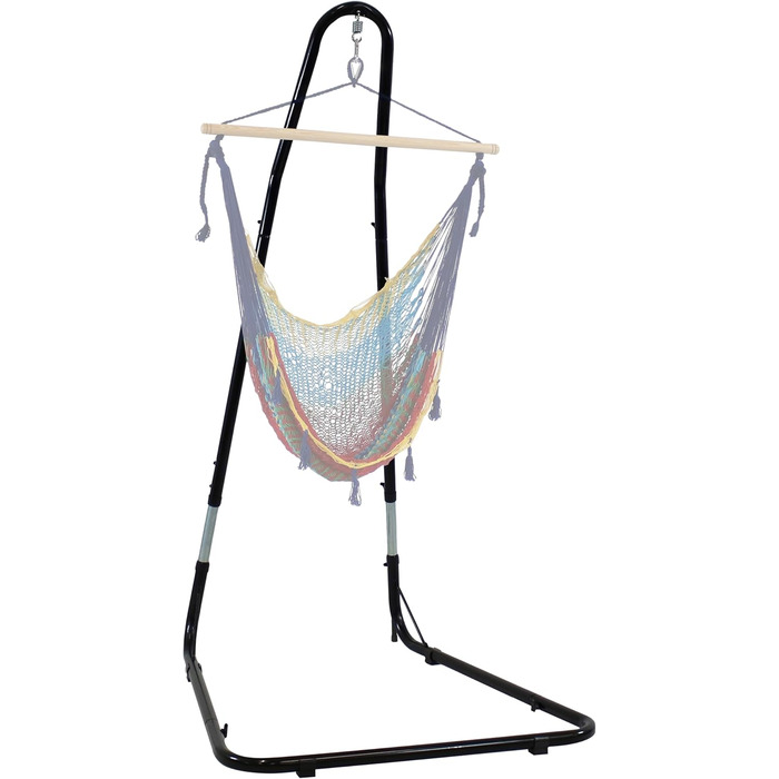Sunnydaze Adjustable Hanging Chair Stand - 200 cm to 236.2 cm High Hanging Chair Stand - 149.7 kg Weight Capacity