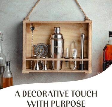 Набір для приготування коктейлів Mixology & Craft Cocktail Shaker Set 11-tlg. - Набір для бармена з нержавіючої сталі з аксесуарами (чорний, коричневий, дерево)