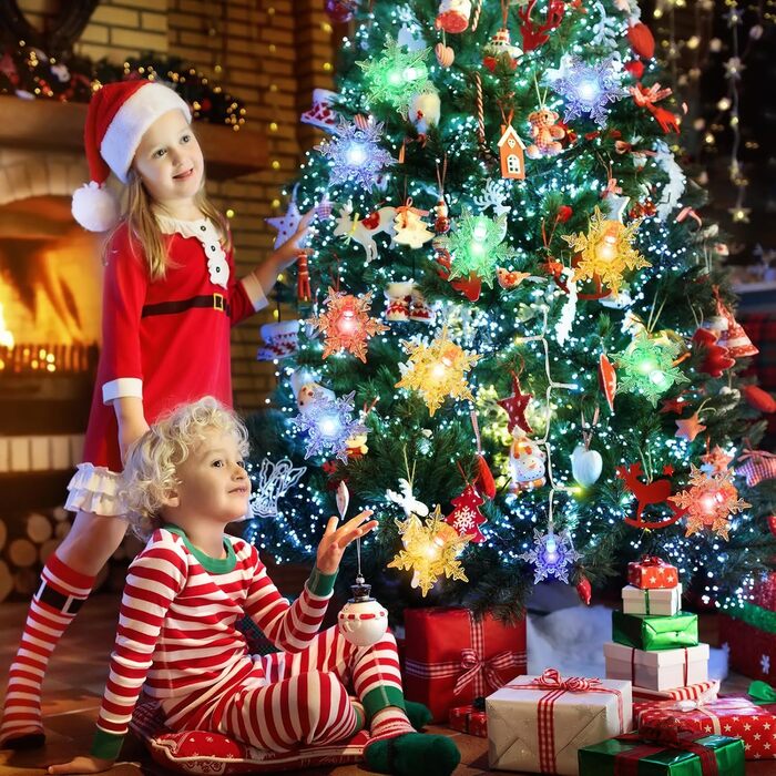 Льоново-світловий гірлянда AUAUY на Різдво: 6м, 40 LED, 2 режими, вологостійка, для дому та саду