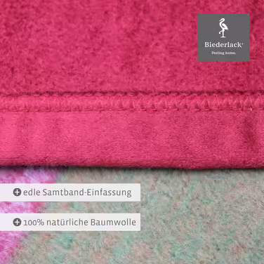 Плед biederlack Pure Cotton Karo, фланелевий, 150x200 см, 100% бавовна, кольорова клітинка, еко, виготовлено в Німеччині