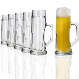 Набір пивних кружок Stölzle Oberglas Premium Ribbed 6 шт, 0.3 л, міцне скло, для пива, можна мити в посудомийній машині