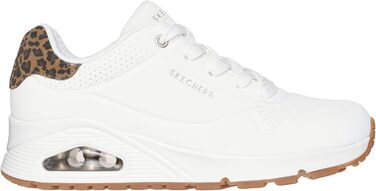 Жіночі кросівки Skechers UNO Jungle Nite, білі, розмір 38.5 EU, Durabuck, леопардовий принт, замша, сітка