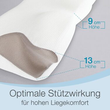 ELONEO Neck Pillow Visco: Neck pillow including cover, side sleeper head pillow with memory foam, 60x32 cm