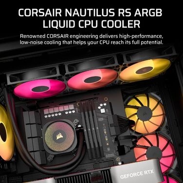Система водяного охолодження Corsair Nautilus 360 RS для CPU - тиха, з прямим підключенням до материнської плати, сумісна з Intel LGA 1851/1700, AMD AM5/AM4, 3x RS120 вентилятори (ARGB, 360mm AIO, чорний)