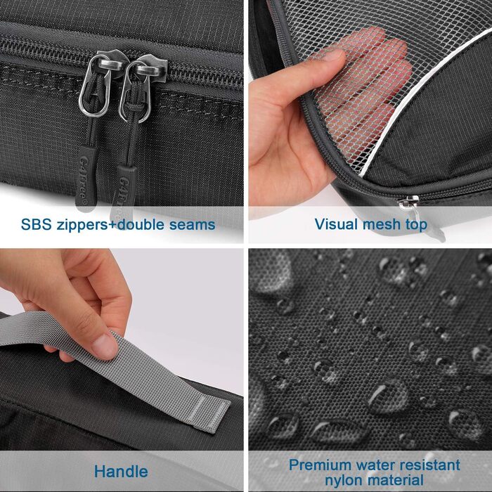 Органайзери для валізи G4Free, набір 6 шт (S+2M+2L+XL) - чорний, білий, сірий