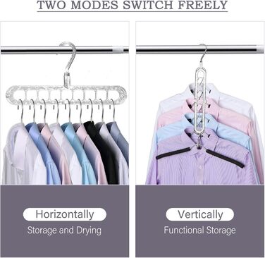 Набір з 5 компактних вішалок Cooltto 9-в-1: обертання 360°, антиковзаючі, з PET, для подорожей, органайзер для шафи, прозорі