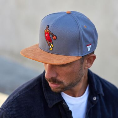 Кепки Snapback Cadency® для чоловіків та жінок, унікальні, з індивідуальними дизайнами, бейсболки з прямим козирком, регульовані, теплі зимові - темно-зелений (баскетбол - сірий)