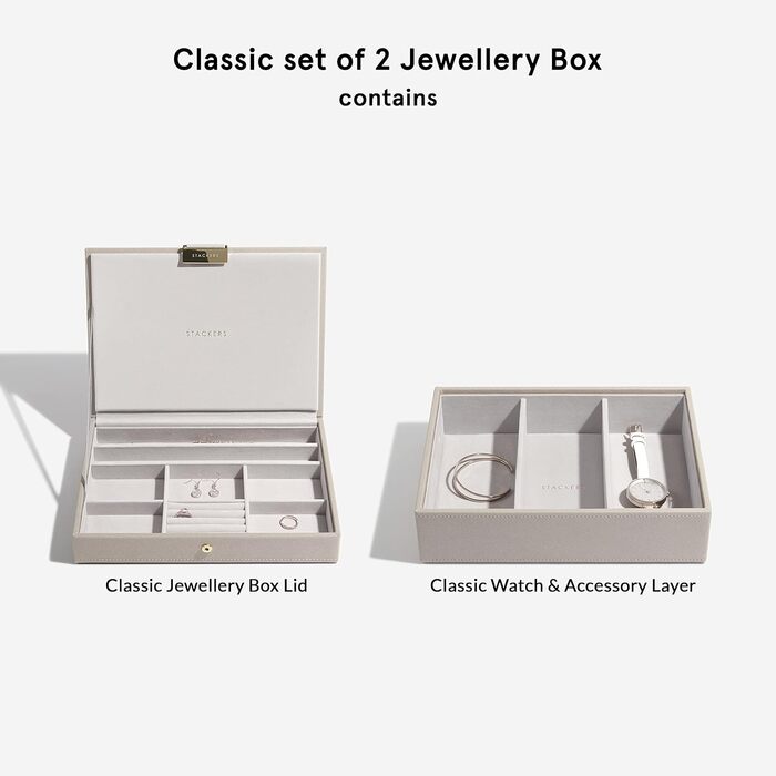 Набір скриньок для ювелірних прикрас Stackers Classic Medium Set of 2 (Taupe)