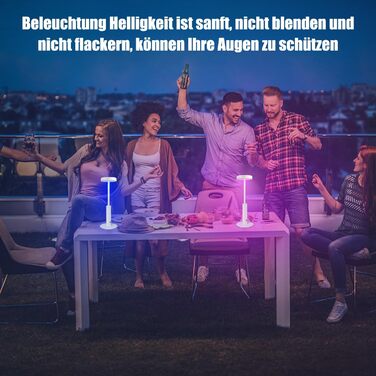 Бездротова LED лампа для столу з регулюванням кольору та яскравістю, сенсорне керування, для дому та кафе