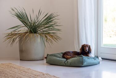 Подушка для собак Lotte Nalino, велюр, сіра, 70x55x15 см