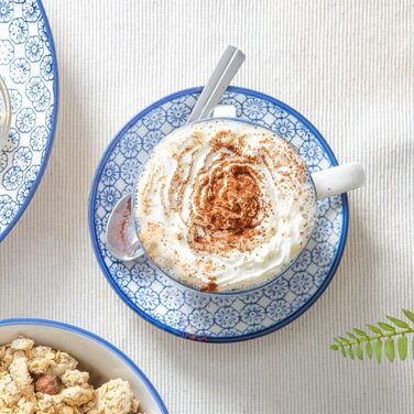 Набір чашок та блюдець Nicola Spring Cappuccino, 250 мл, 12 шт., темно-синій