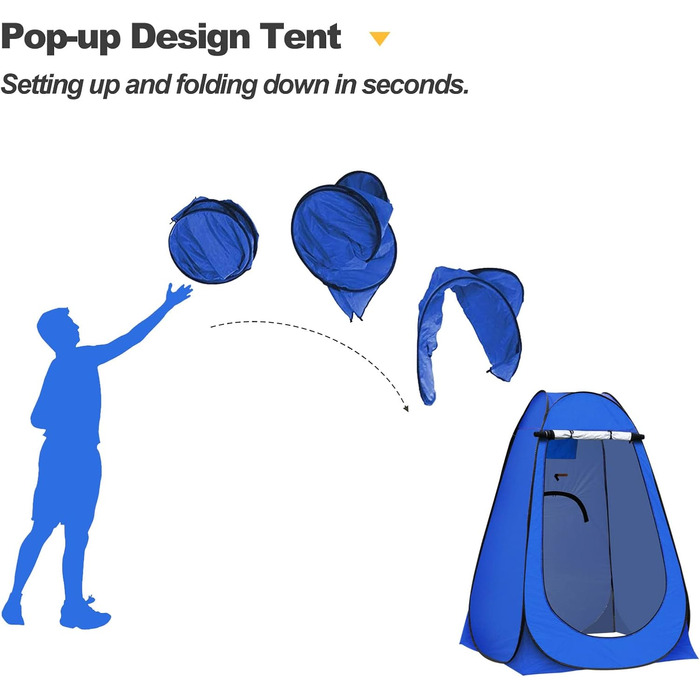 CLIPOP Portable Pop-Up Privacy Tent - Outdoor Shower & Changing Tent with UV Protection - Beach, Camping, Fishing - Includes Carry Bag