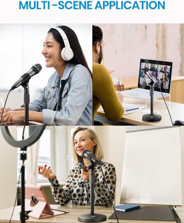 Підставка для мікрофона Moukey на стіл з кліпсою, регульована, 5/8