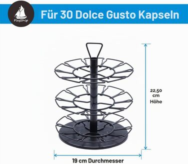 Трирівневий підставка-карусель для капсул Nescafe Dolce Gusto FlagShip, металевий тримач на 30 капсул