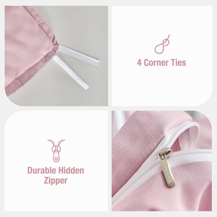 Комплект постільної білизни Lekesky 135x200 (4 частини) - сірий, з квітковим візерунком, мікрофібра, поліестер