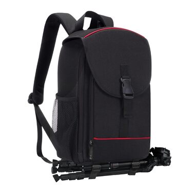 Рюкзак для камери: чорний фоторюкзак для DSLR/SLR з об'єктивом та аксесуарами