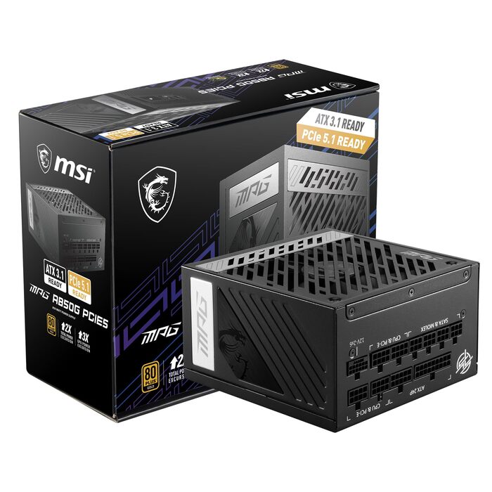 Блок живлення MSI MPG A1000G PCIE5 1000W, 80 Plus Gold, ATX 3.0, PCIe 5.0, повністю модульний