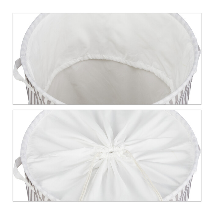 Relaxdays Fabric Laundry Basket with Stripes