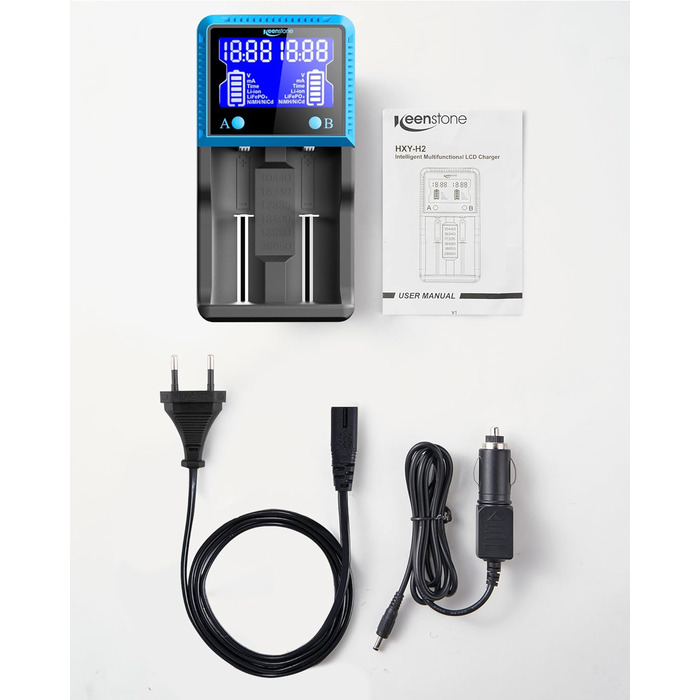 Універсальний зарядний пристрій для акумуляторів 18650 з 4 слотами, LCD Smart швидка зарядка Ni-MH/Ni-CD AA/AAA Li-Ion/LiFePO4/IMR 10440-26650