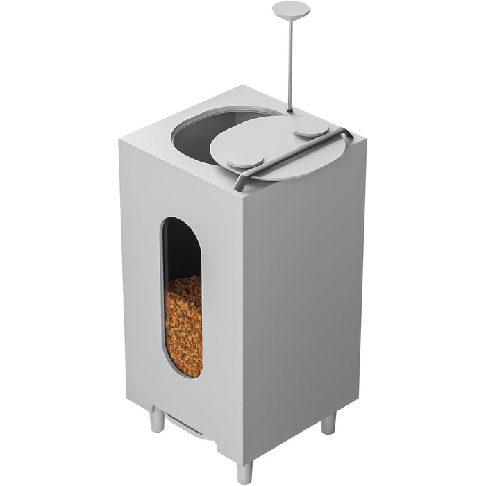 Автоматичний годівниця для котів та собак QLS, 20л, з мискою, сіра
