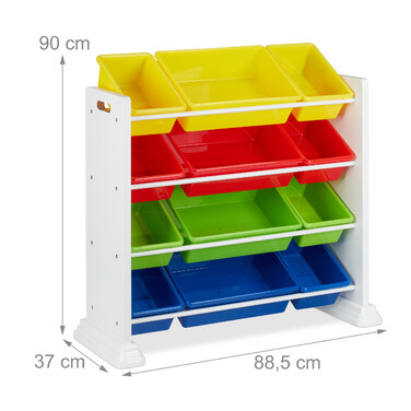 Relaxdays Children's Shelf White with Storage Boxes