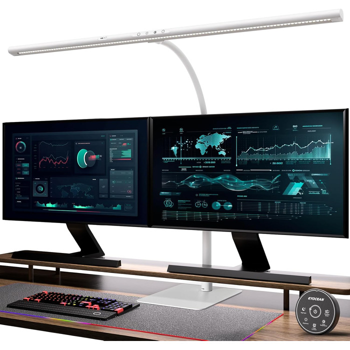LED-лампа EYOCEAN для монітора з жестами та пультом, 24W, 80см, регульована яскравість, денне світло для офісу, читання, архітекторів, дизайнерів