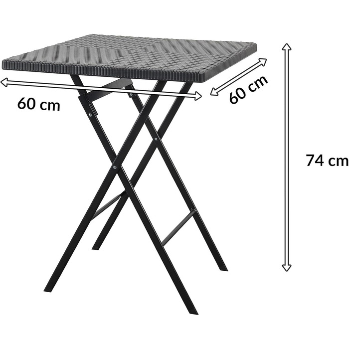 Складаний стіл Floordirekt Kobe для буфета, саду, тераси, балкона та кемпінгу - 183x76 см