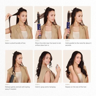 Мультистайлер для волосся 6 в 1 UKLISS Air Styler Set з дифузором, фен-щітка та вирівнювач для волосся, 1000 Вт, LCD-дисплей, Gold Blau