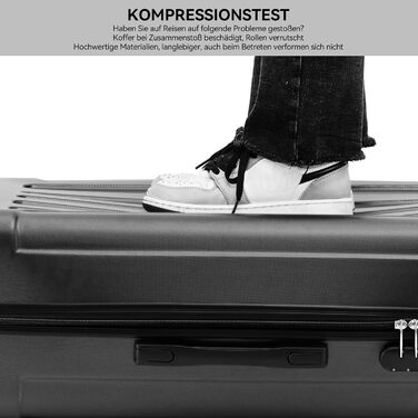 Набір валіз Beibye Hartschalen: M, L, XL (4 колеса) - темно-зелений, чорний