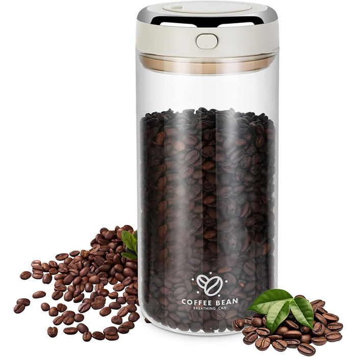 Герметичний контейнер для кави 1700 мл з CO₂-вентилем та індикатором дати, для зберігання кавових зерен, чаю, горіхів, какао. Зберігає свіжість та аромат.