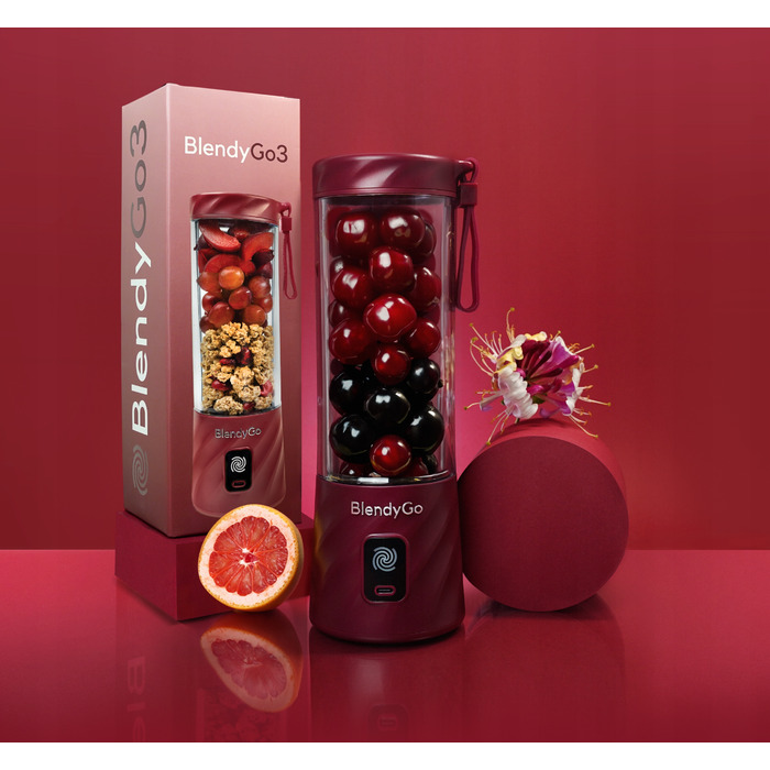 Бездротовий стаціонарний блендер BlendyGo 3, 250 Вт, червоний, 0,55 л