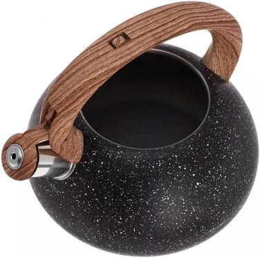 Чайник Klausberg з нержавіючої сталі з флейтою, 2.7 л, чорний