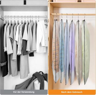 12 мішків для одягу Dntorx 60x100 см та 60x120 см, PEVA, прозорі, на блискавці