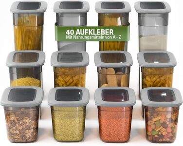 Набір контейнерів для зберігання продуктів з кришкою (12 шт.) – герметичні, кутові, BPA-free. Ідеально для борошна, мюслі, цукру. Органайзери для кухні