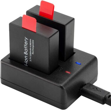 Акумулятор для екшн-камери, 1350 мАг (3 шт.) з USB-зарядним пристроєм, сумісний з AKASO EK7000, CAMPARK, Crosstour, APEMAN, SJ4000 та ін.
