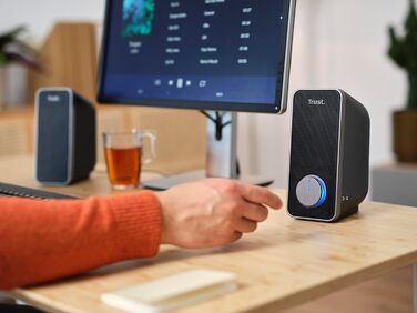 Комп'ютерні колонки Trust Arys 2.0, 28W, USB, AUX, для ПК, ноутбука, смартфона - чорний