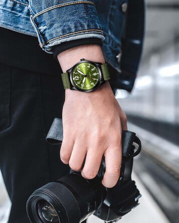 Чоловічий годинник CIVO Military B-4 Зелений/Чорний: Водостійкий, аналоговий кварц з великими цифрами та світловим покриттям