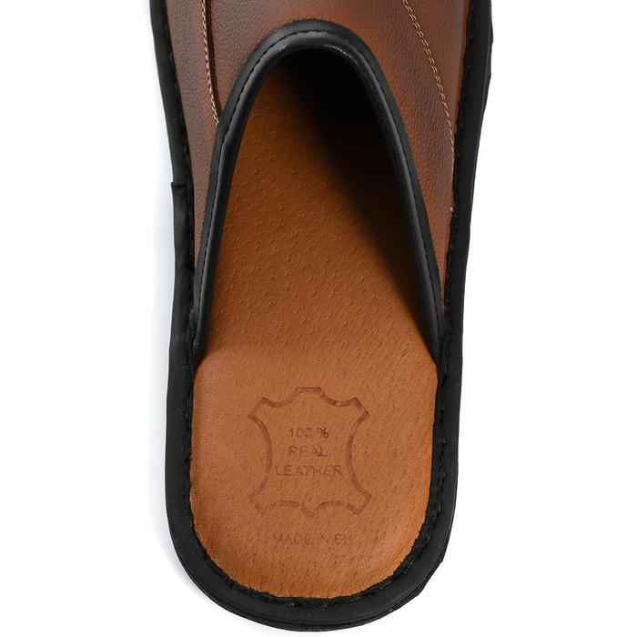 Чоловічі тапочки Hausschuhe Leder: зручні, теплі, ручні, з антиковзкою підошвою, розміри 41-47, колір коричневий