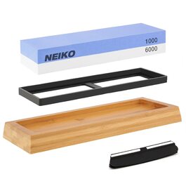 Точильний камінь NEIKO 54003A для ножів, 3000/8000 грит, двосторонній, водяний, набір для заточування кухонних ножів та ножиць