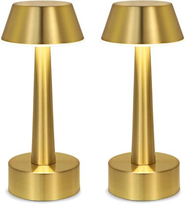 Бездротова LED-лампа OCEST, USB, настільна, акумуляторна, 3 кольори, диммування, для дому та саду (2 шт., золото)