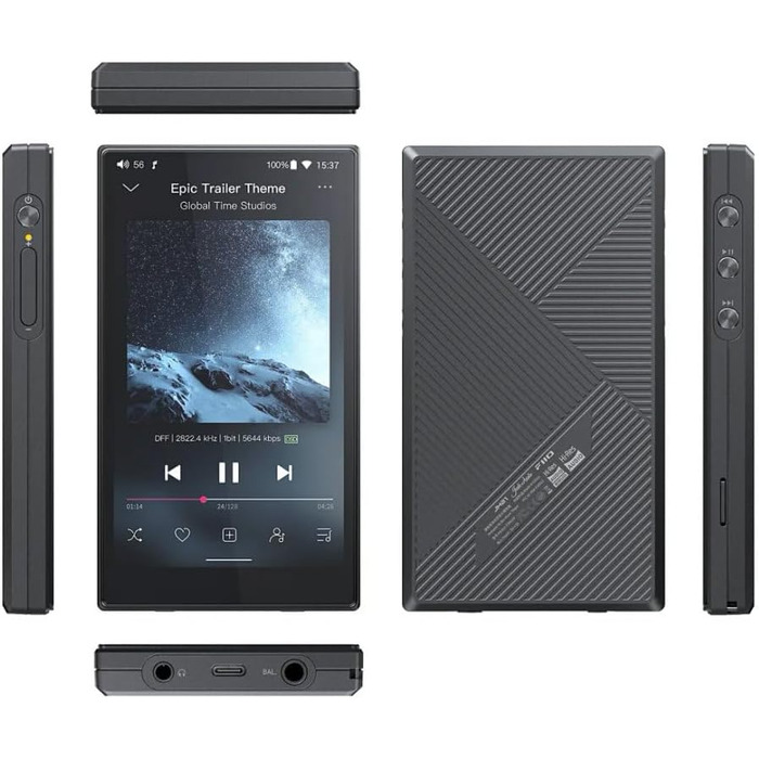 FiiO JM21 Цифровий аудіоплеєр 4GB + 64GB (Чорний) - Hi-Res звук, Lossless