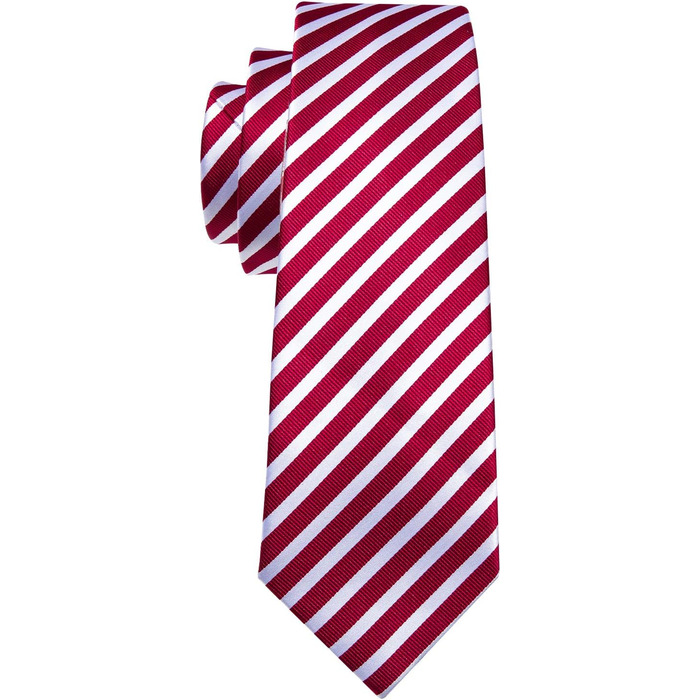 Набір краваток Barry.Wang: шовкові краватки з квітковим візерунком Paisley, нагрудна хустинка, краваткові затискачі та манжетні кнопки. Червоно-білий смуговий дизайн для святкових та весільних подій