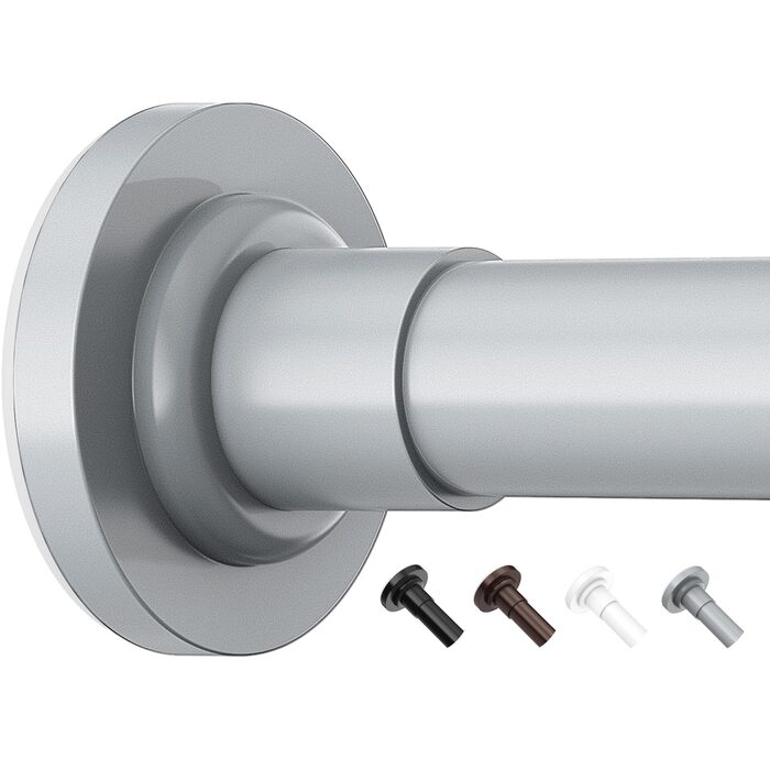 Штанга для штор без свердління, 48-119.4 см, телескопічна, кріпиться без свердління, для душу/штор, сіра (1 шт.)