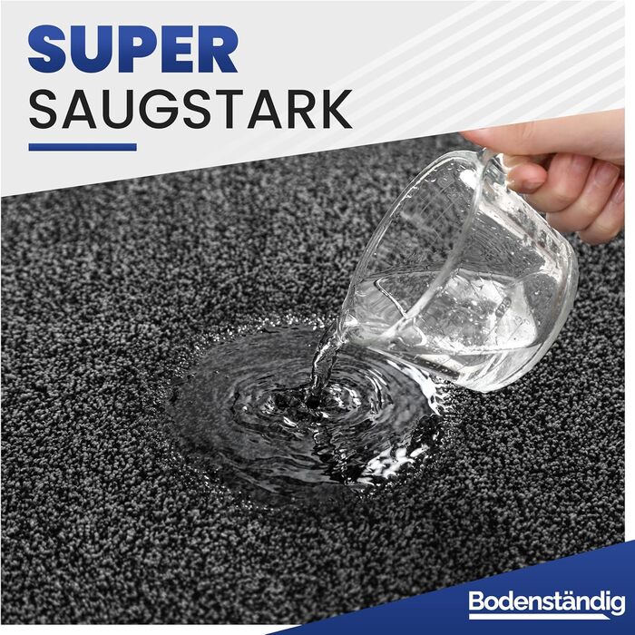 Килимок для входу Mibao SoftStep Luxus 60x90 см - чорний, антиковзкий, вологопоглинаючий, для дому та коридору, машинне прання