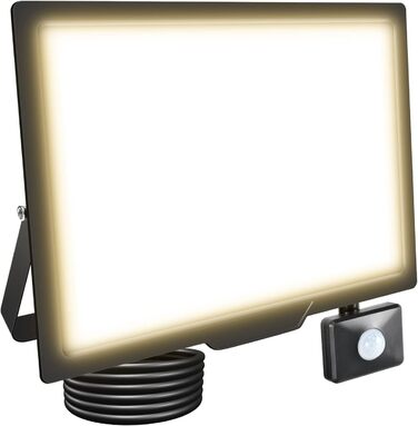 20000LM LED Floodlight Outdoor with Motion Sensor LED Spotlight 6000K Cold White IP66 Waterproof LED Outdoor Floodlight, Floodlight for Garage, Hallway, Garden, Courtyards, Hotel, Sports Field (3500k Warm White, 150W)